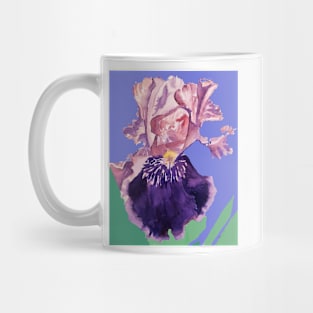 Iris Watercolor Painting - Glorious Purple on Lavender Purple Mug